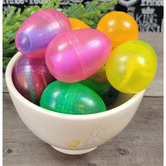 Holiday 11 Sparkly Colored Easter Egg Hunt Eggs With Toys Inside New